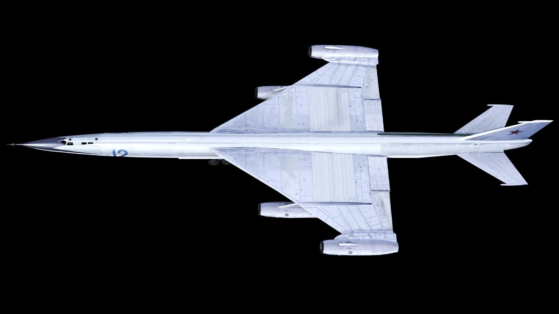 Myasishchev M-50 Bounder Low-poly 3D model_10