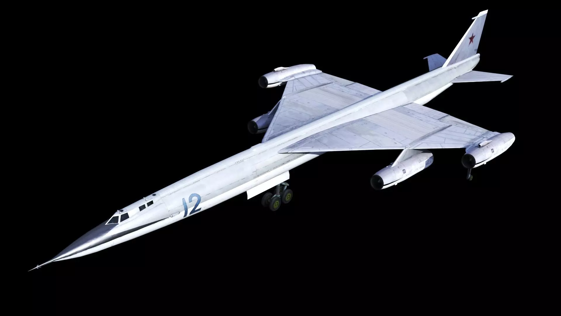 Myasishchev M-50 Bounder Low-poly 3D model_0