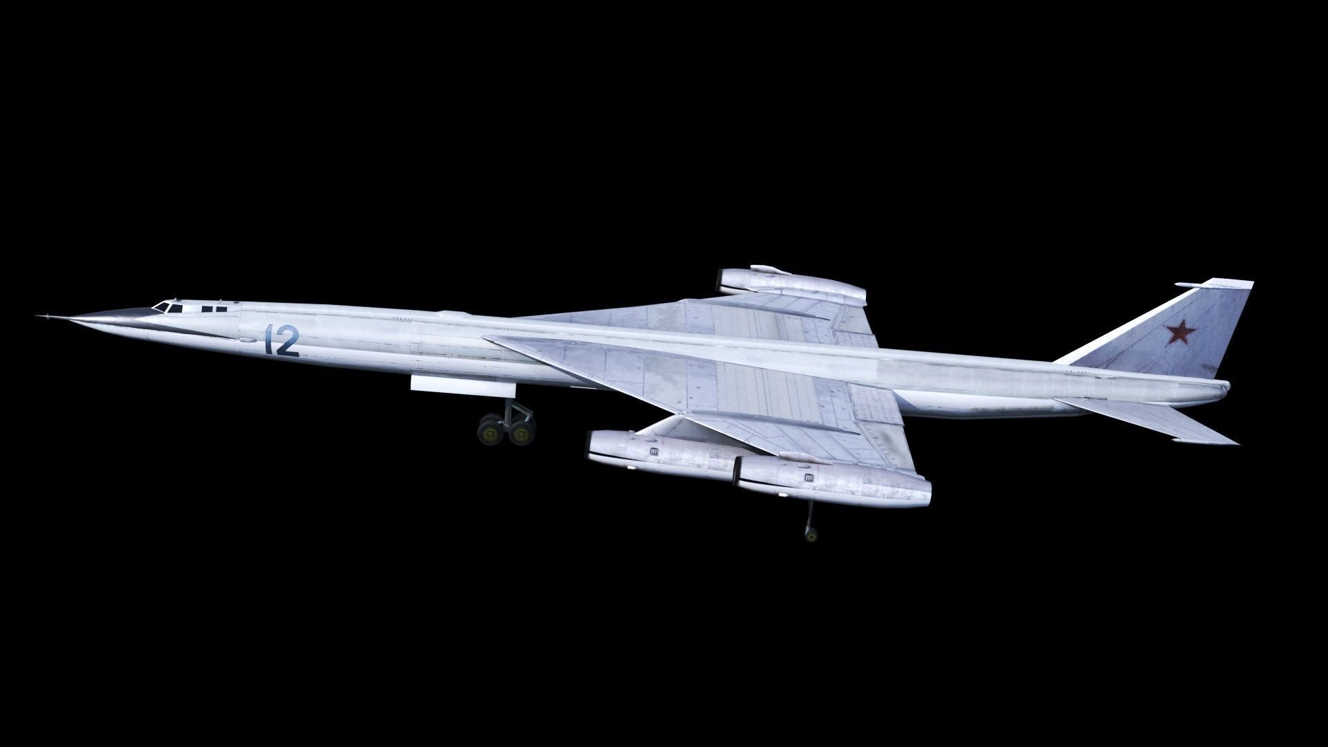 Myasishchev M-50 Bounder Low-poly 3D model_6