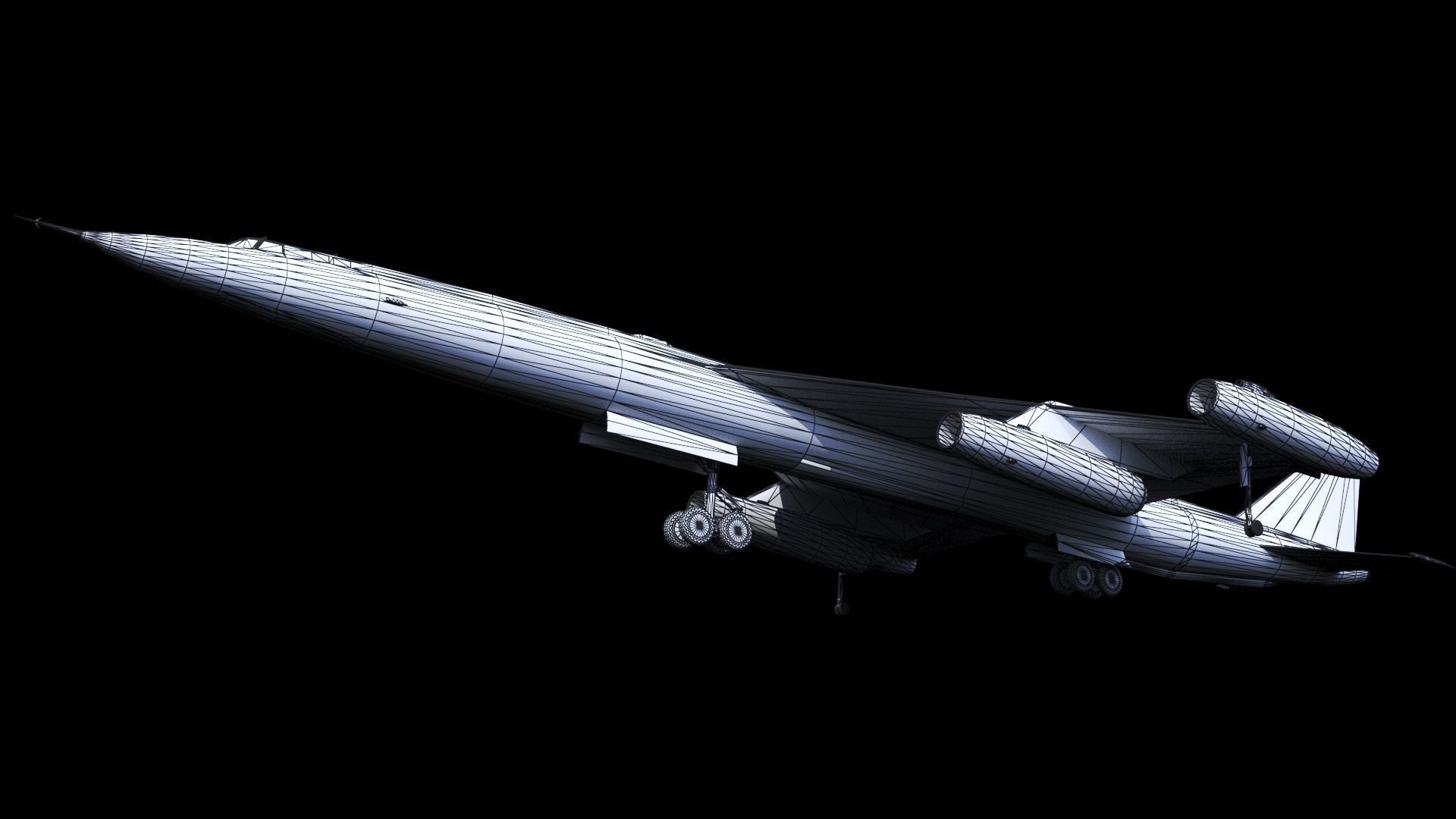 Myasishchev M-50 Bounder Low-poly 3D model_3