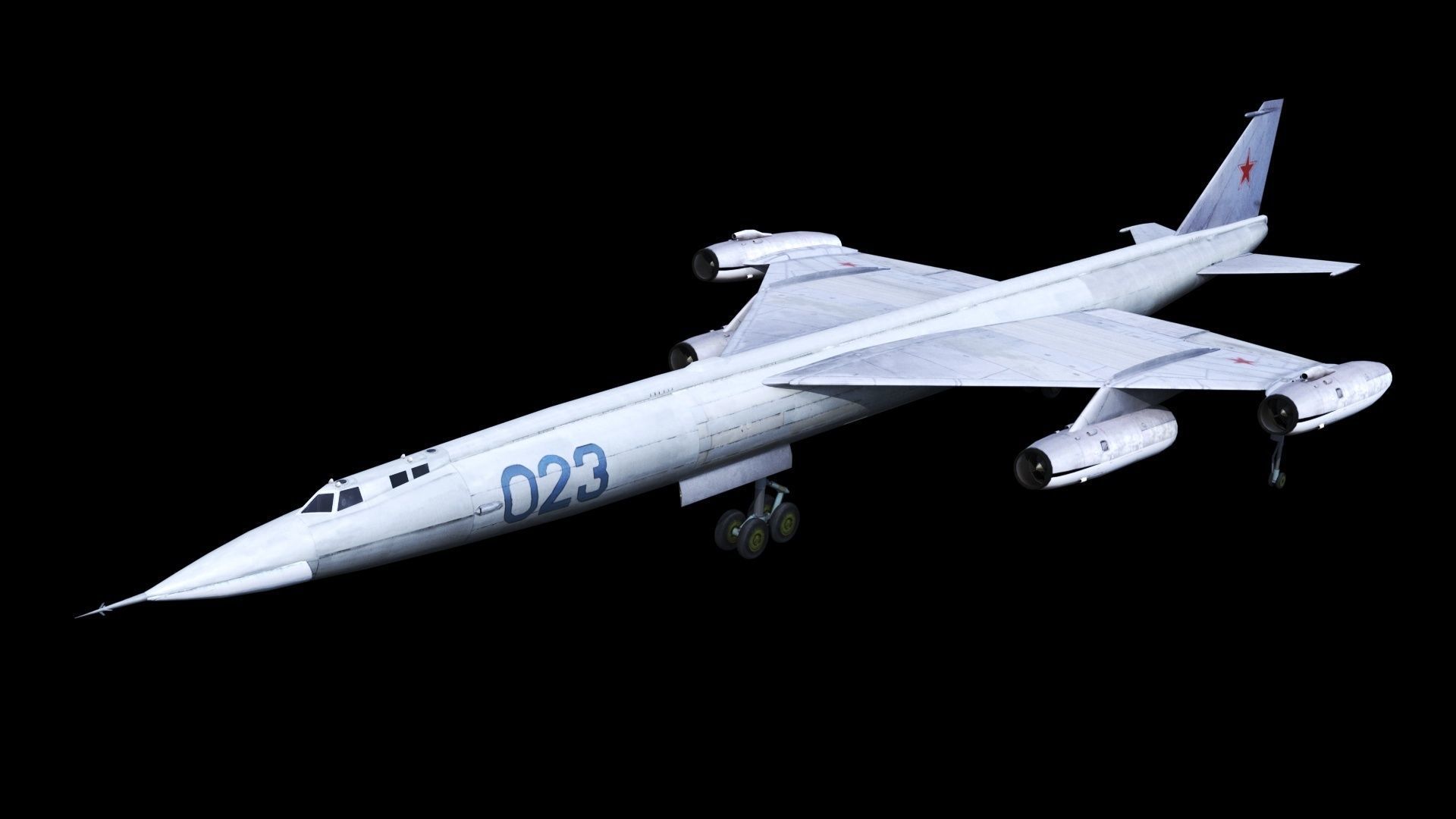 Myasishchev M-50 Bounder Low-poly 3D model_11