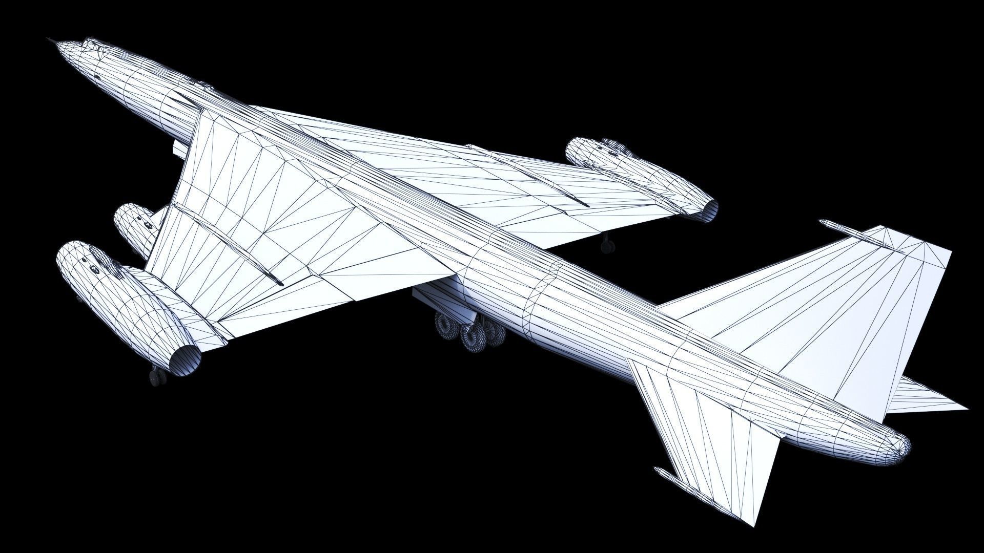 Myasishchev M-50 Bounder Low-poly 3D model_4