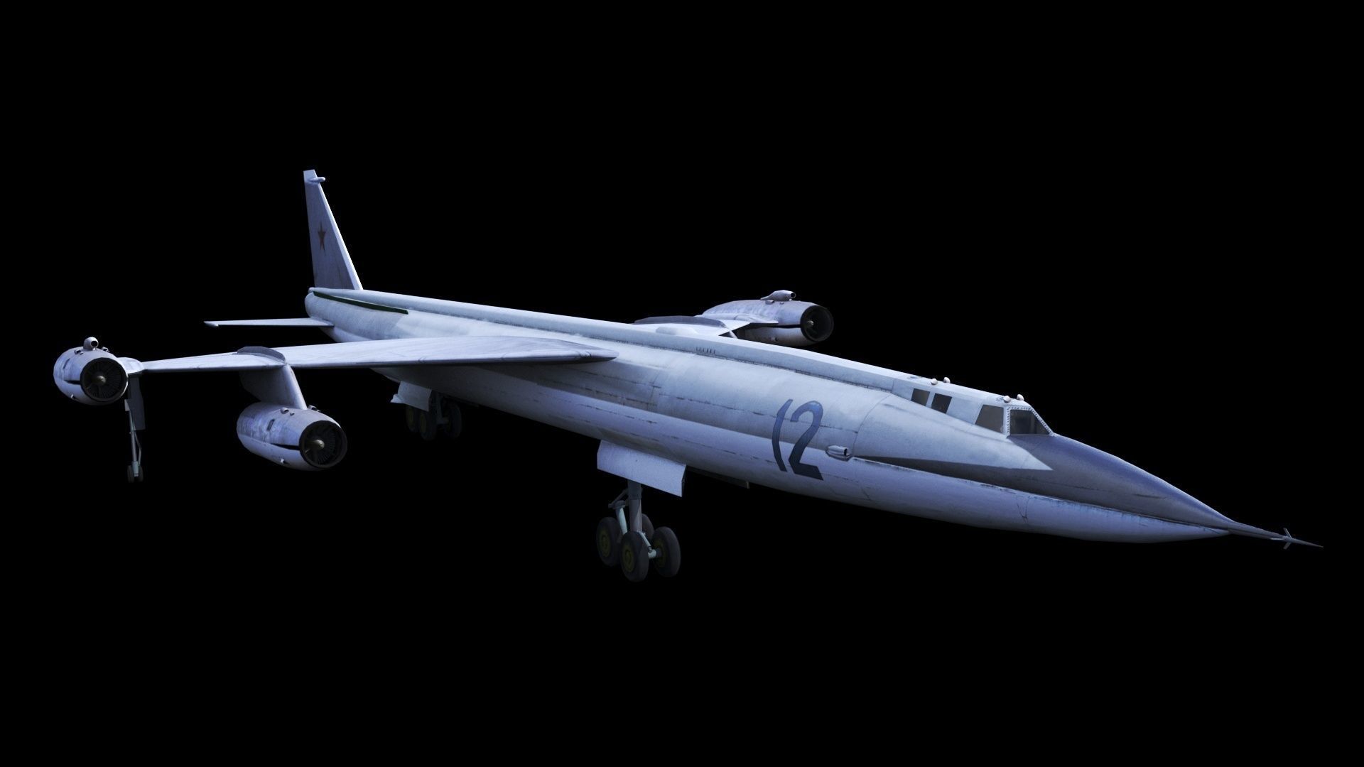 Myasishchev M-50 Bounder Low-poly 3D model_7