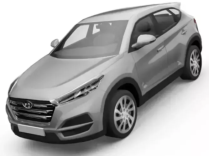 Hyundai Tucson  SUV with interior low poly
