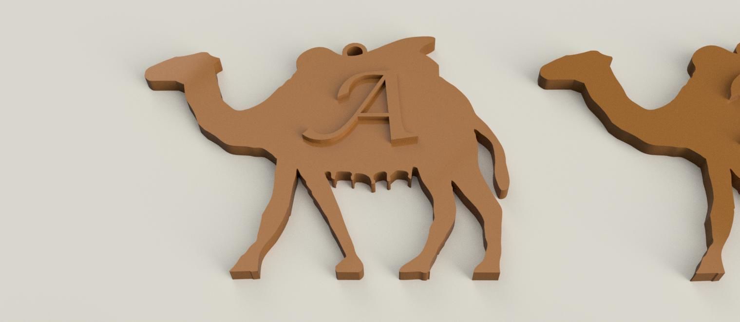 CHRISTMAS CAMEL 3D letters stl file 3D print model_5