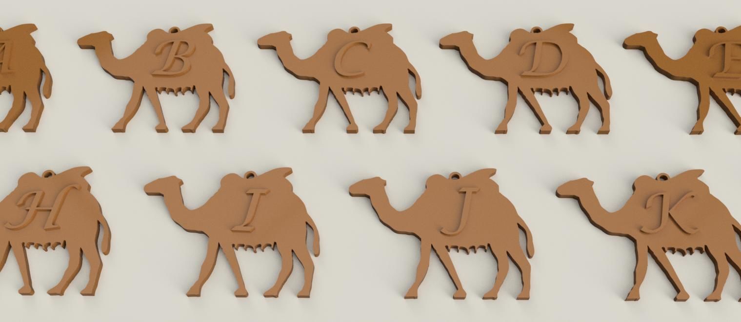 CHRISTMAS CAMEL 3D letters stl file 3D print model_4