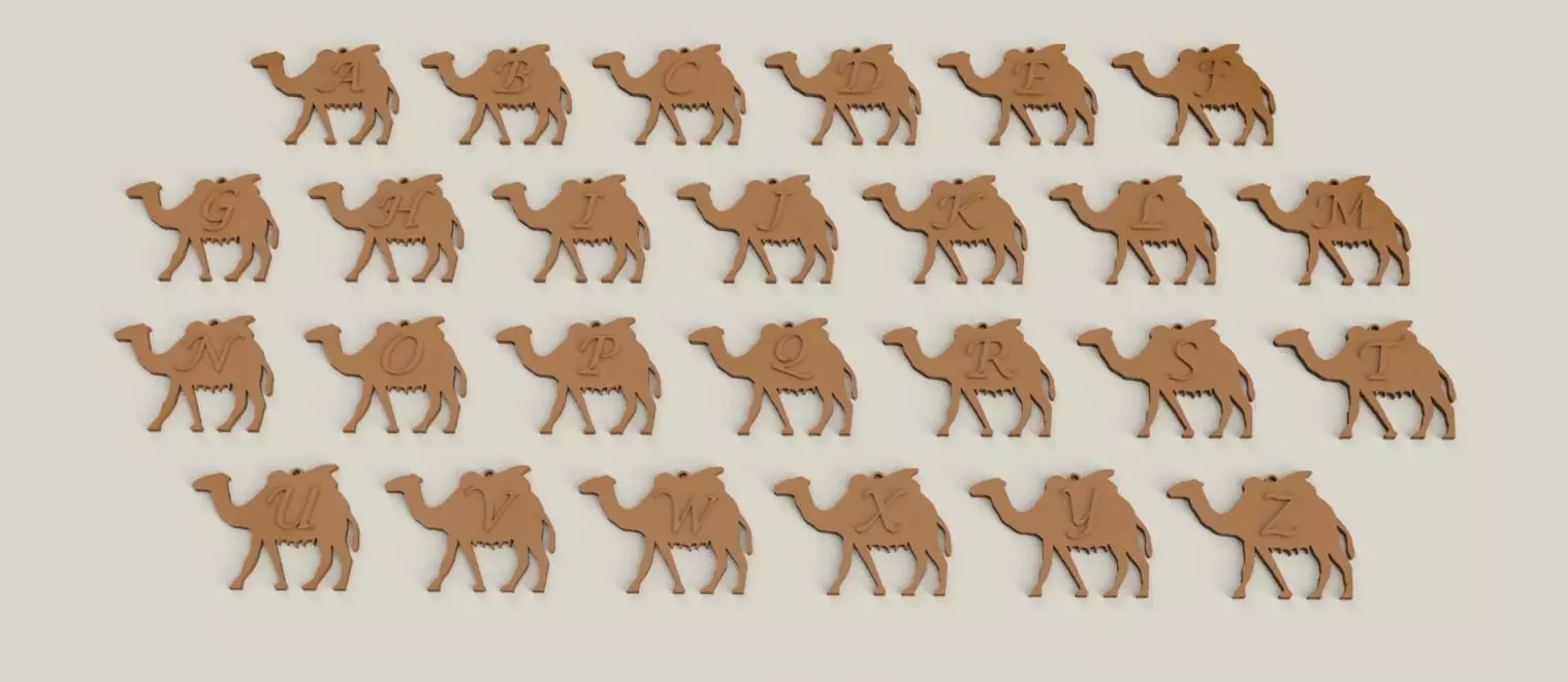 CHRISTMAS CAMEL 3D letters stl file 3D print model_0
