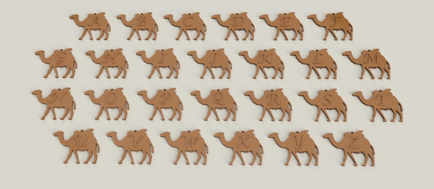 CHRISTMAS CAMEL 3D letters stl file 3D print model