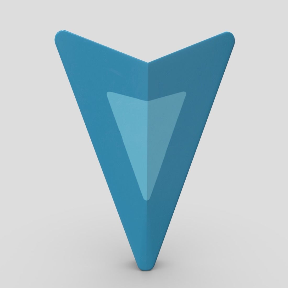 Arrow 2 triangle Low-poly 3D model_2