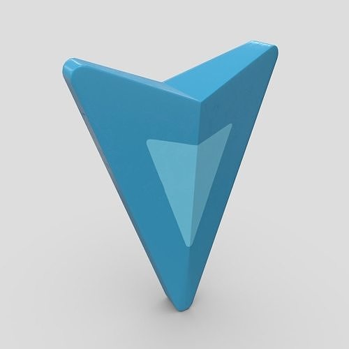 Arrow 2 triangle Low-poly 3D model