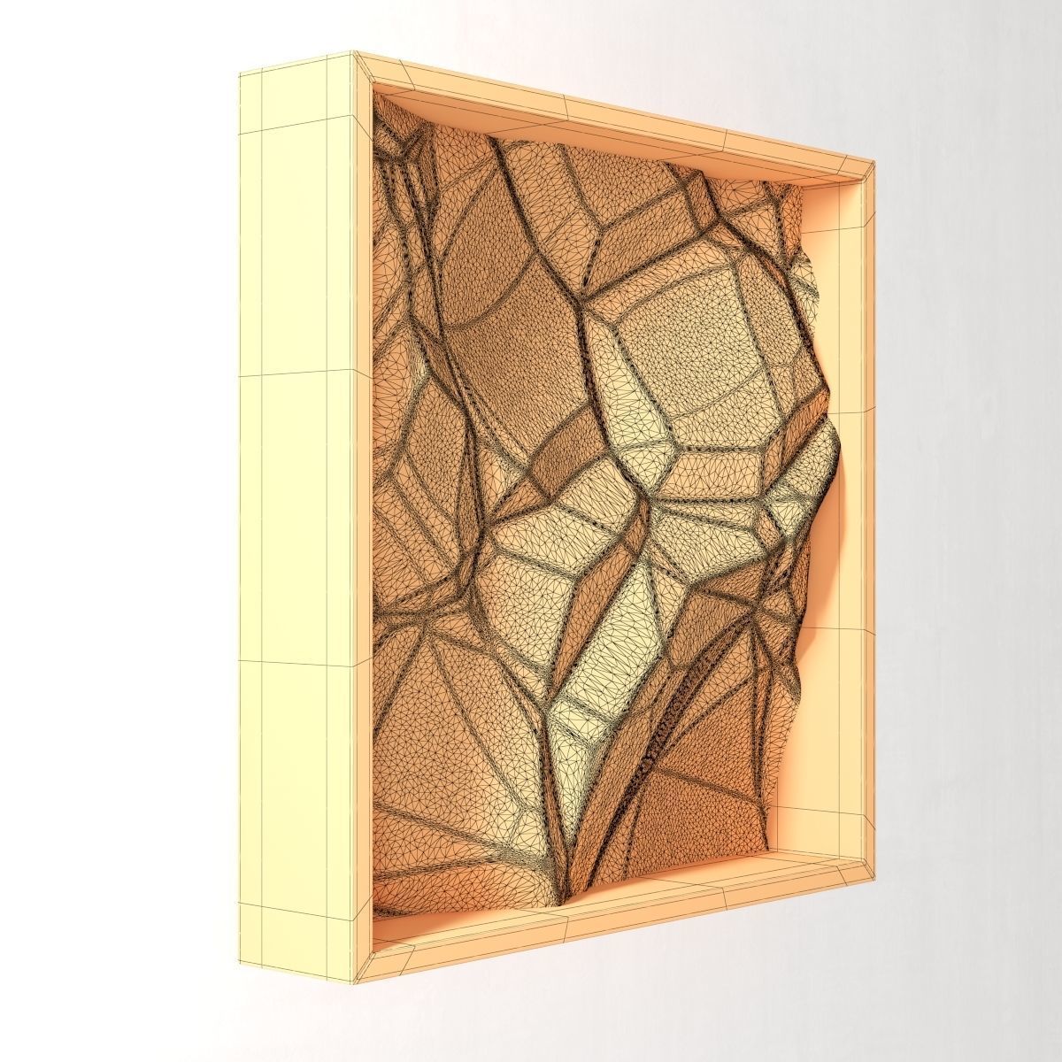 Stone wall frame 3D model_6