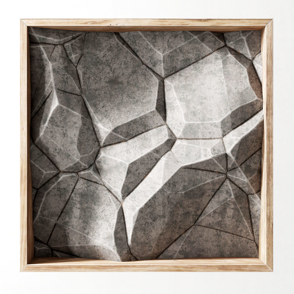 Stone wall frame 3D model_1