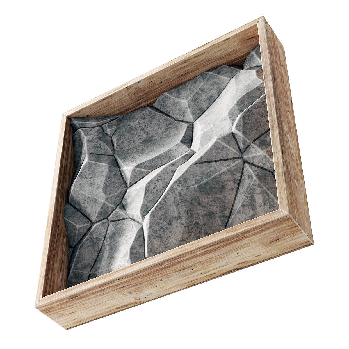 Stone wall frame 3D model_4