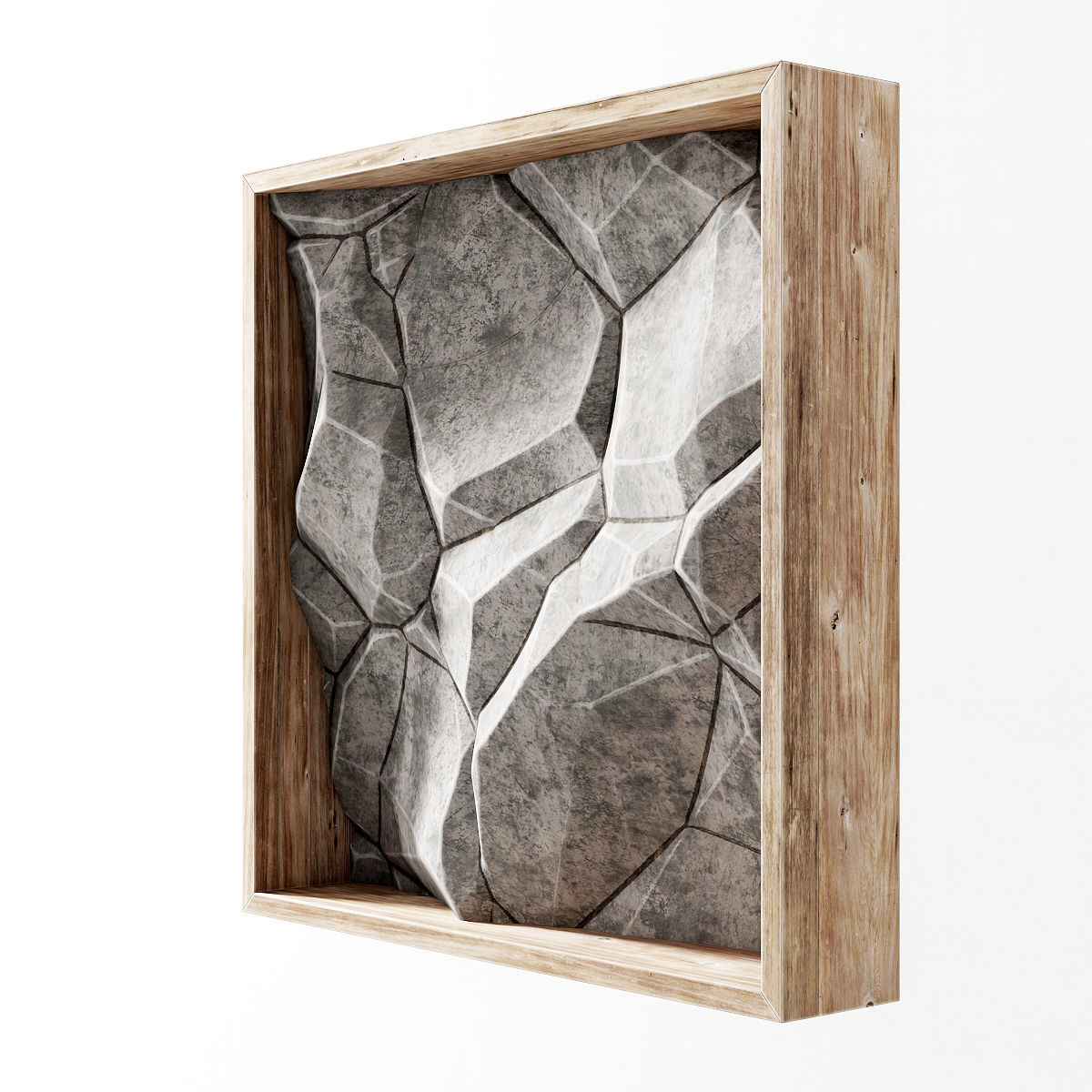 Stone wall frame 3D model_2