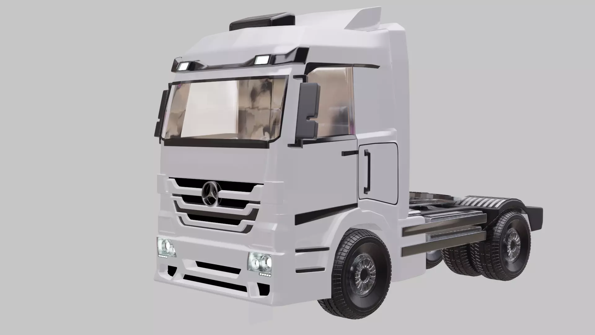 3d model Mercedes Benz Actros truck Low-poly 3D model