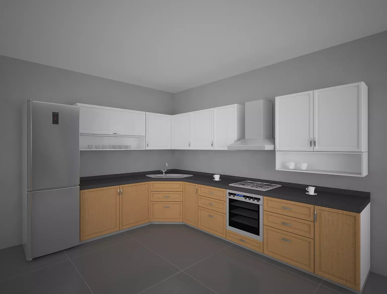 Semi classic Kitchen Set 3D model Free 3D model