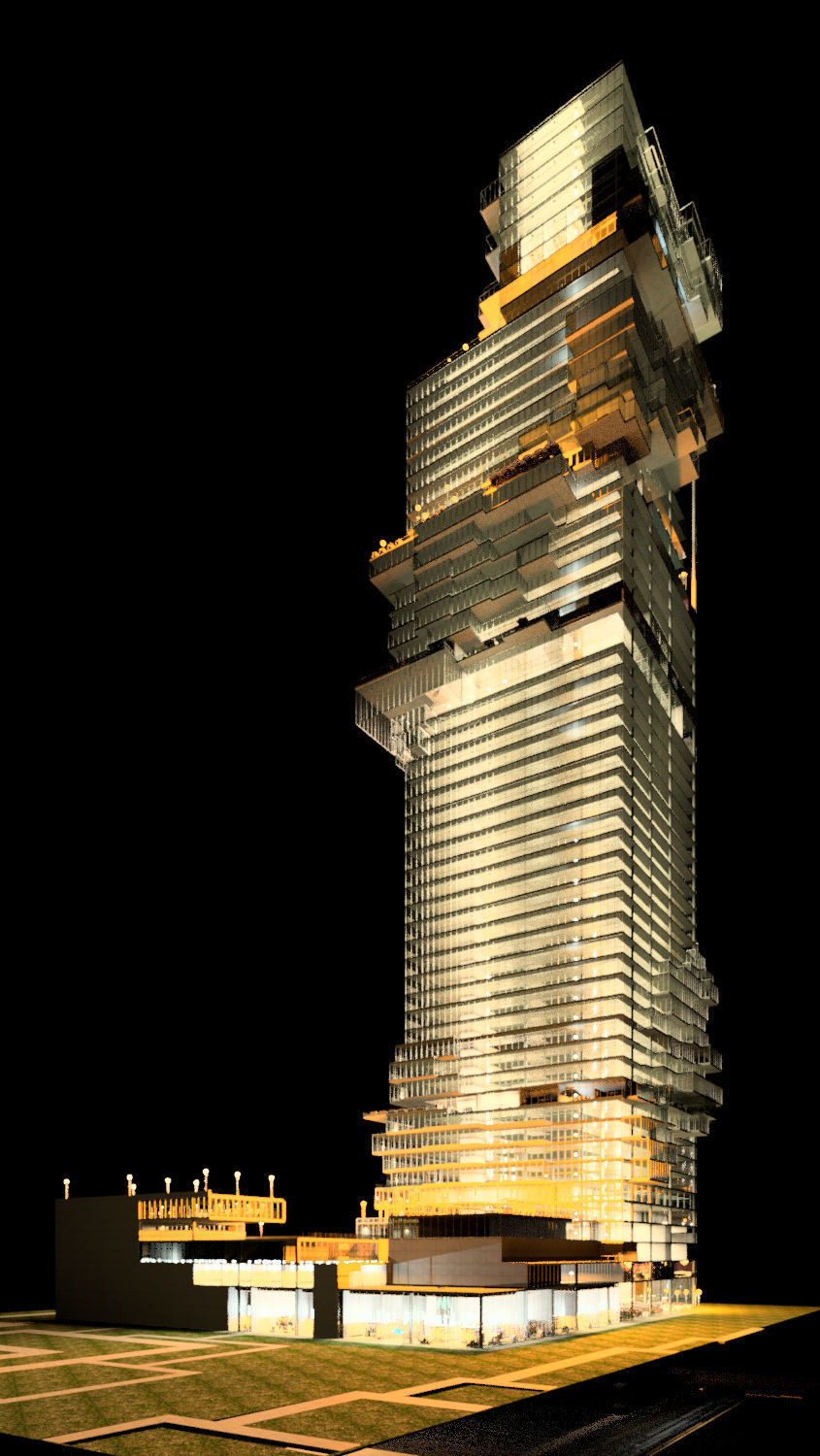 Revit Skyscraper Design for Mixed Use 3D model_8