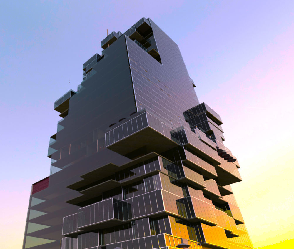 Revit Skyscraper Design for Mixed Use 3D model_16