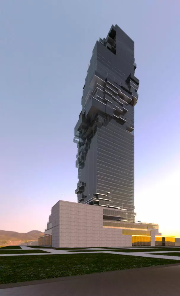Revit Skyscraper Design for Mixed Use 3D model_0
