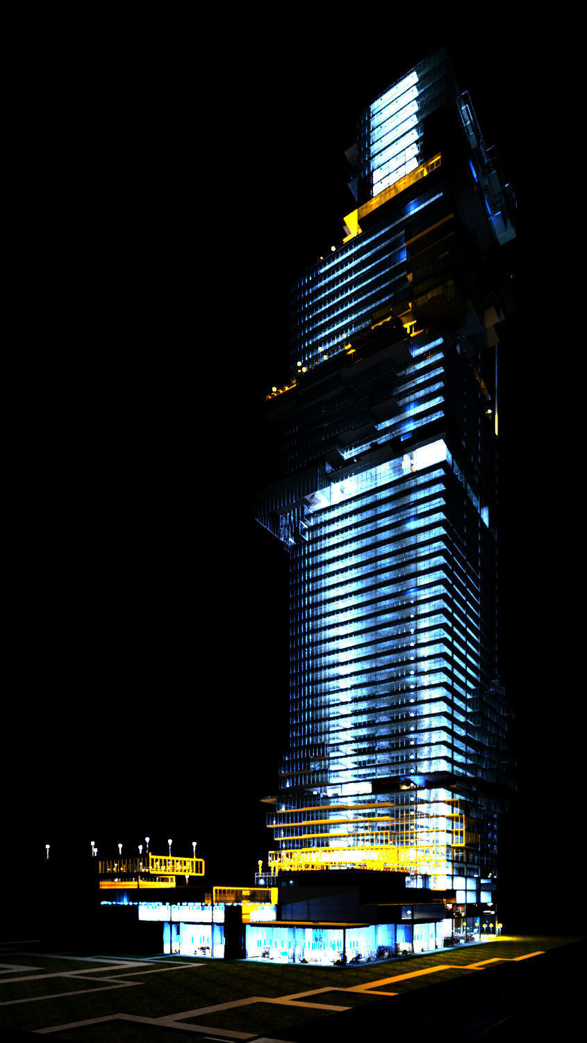 Revit Skyscraper Design for Mixed Use 3D model_1