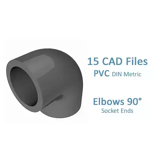 PVC Elbows 90 Degrees - Socket Ends Free 3D model
