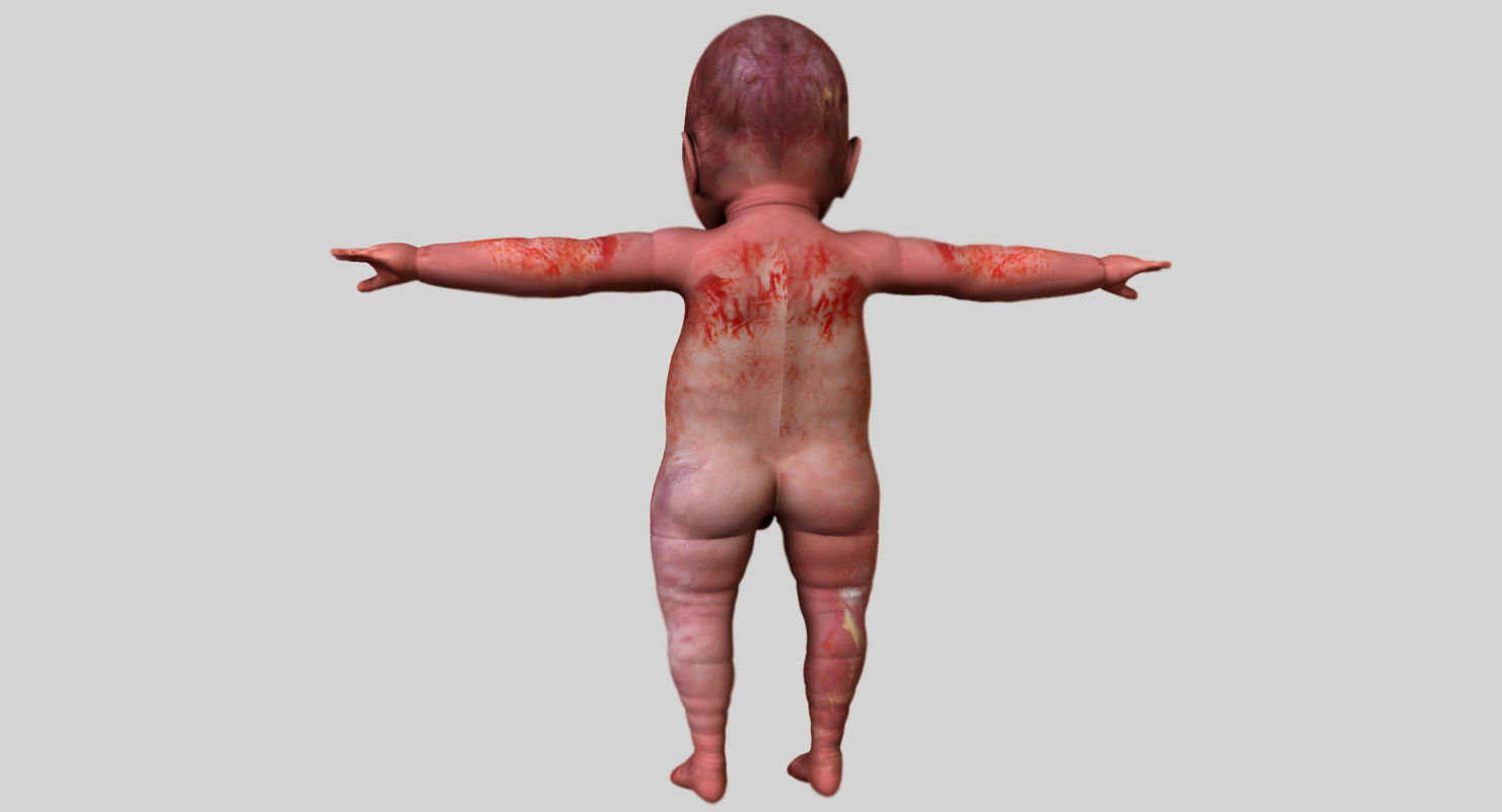new born baby 3d model 3D model_2