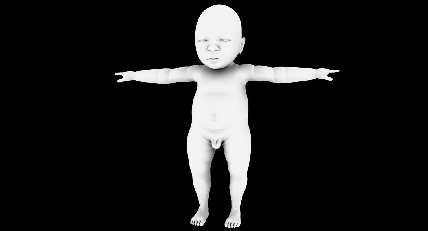 new born baby 3d model 3D model_3
