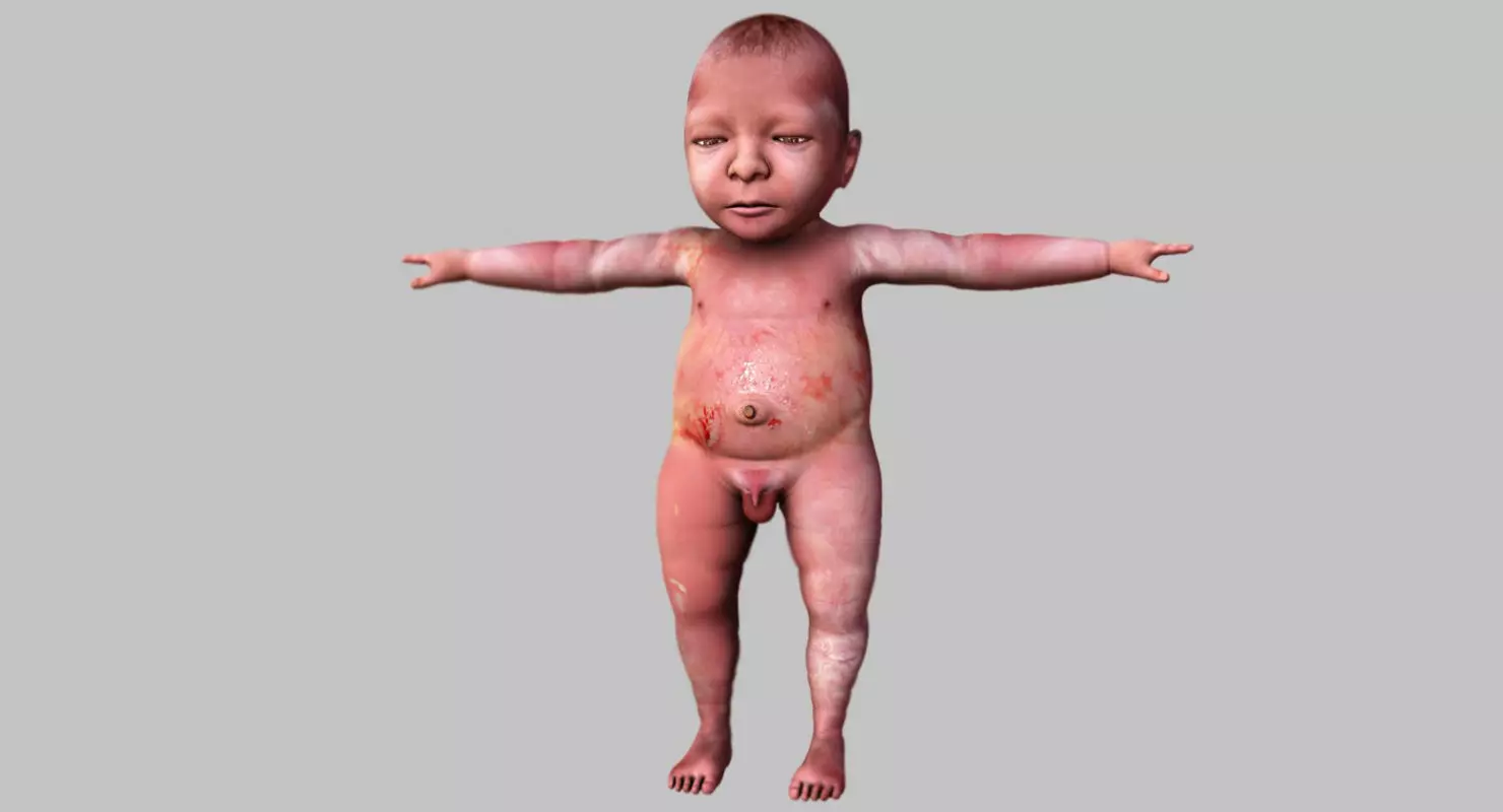 new born baby 3d model 3D model_0