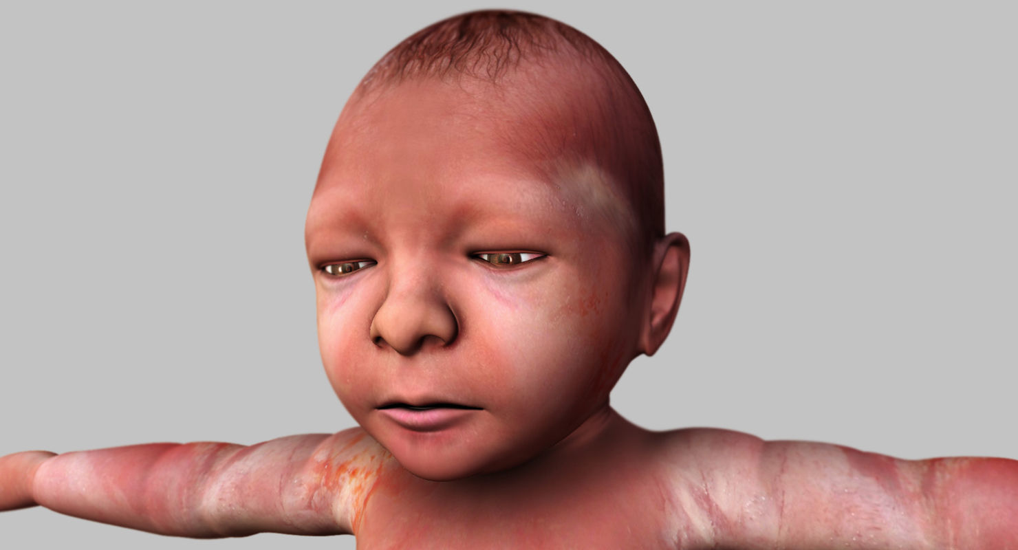new born baby 3d model 3D model_1