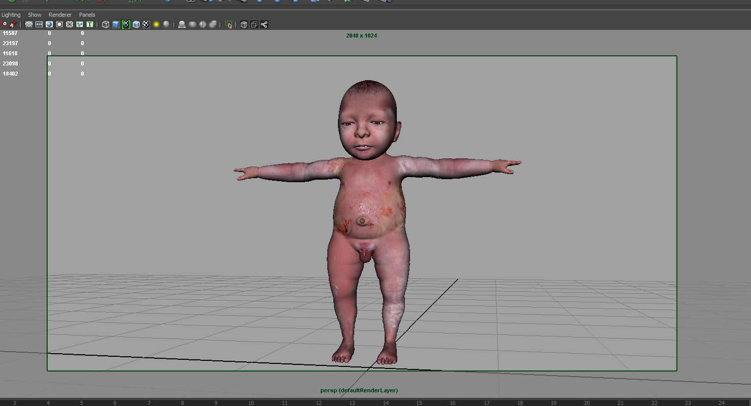 new born baby 3d model 3D model_5