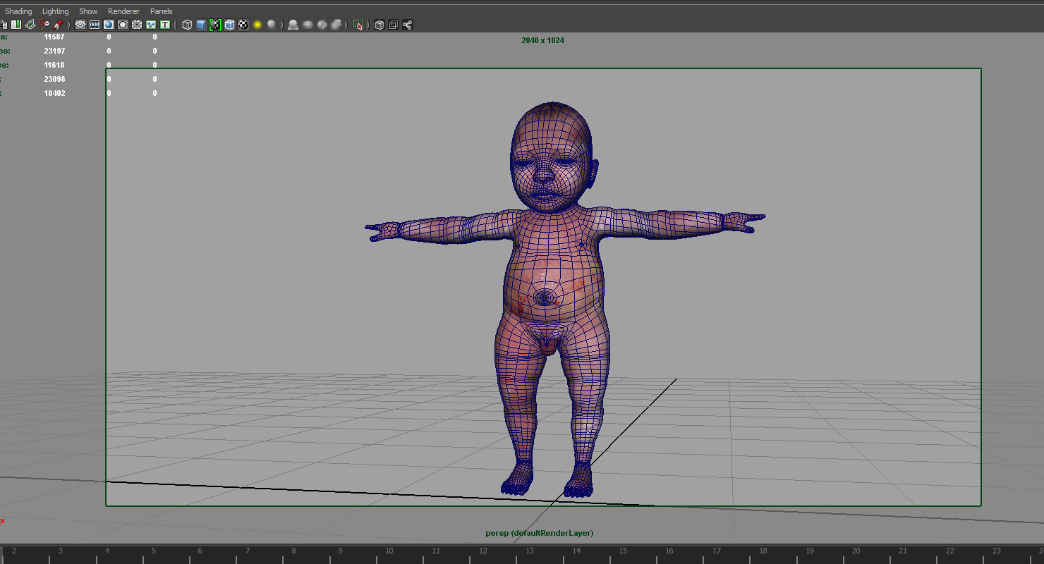 new born baby 3d model 3D model_6