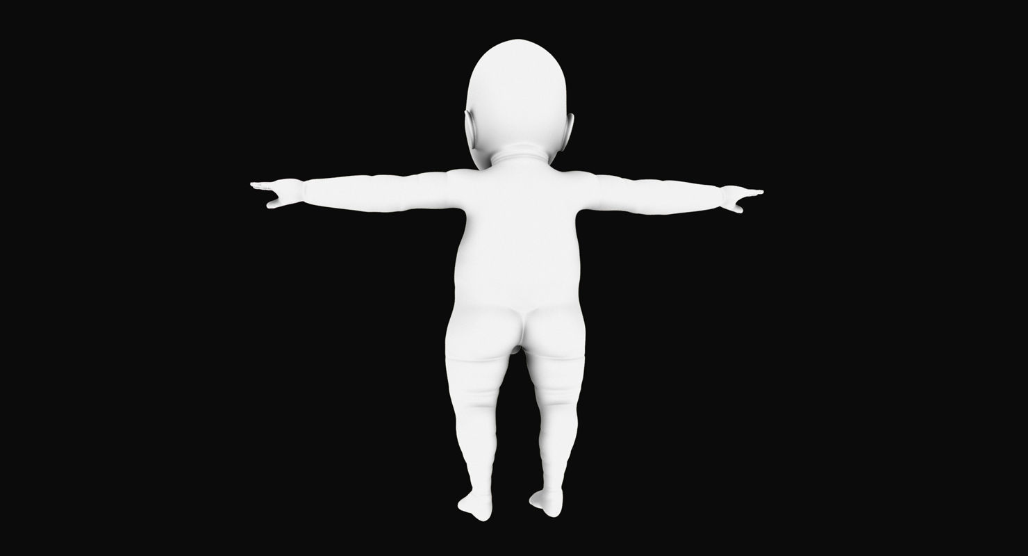 new born baby 3d model 3D model_4