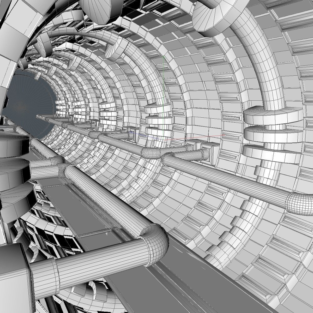 Sci Fi  Spaceship Corridor  3D model_10