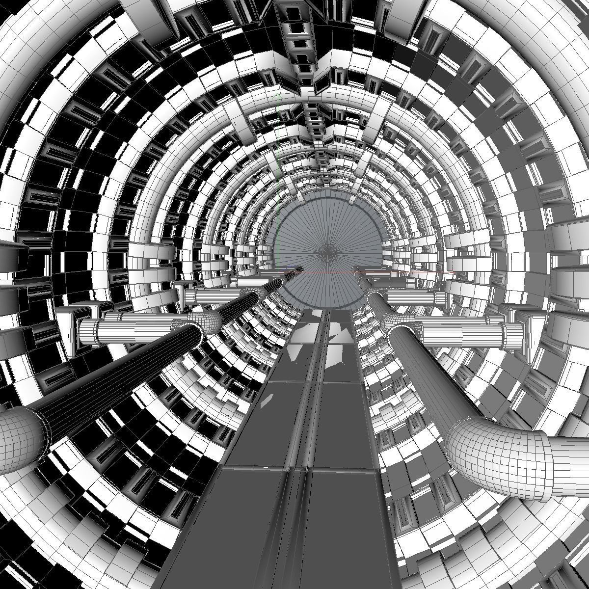 Sci Fi  Spaceship Corridor  3D model_8