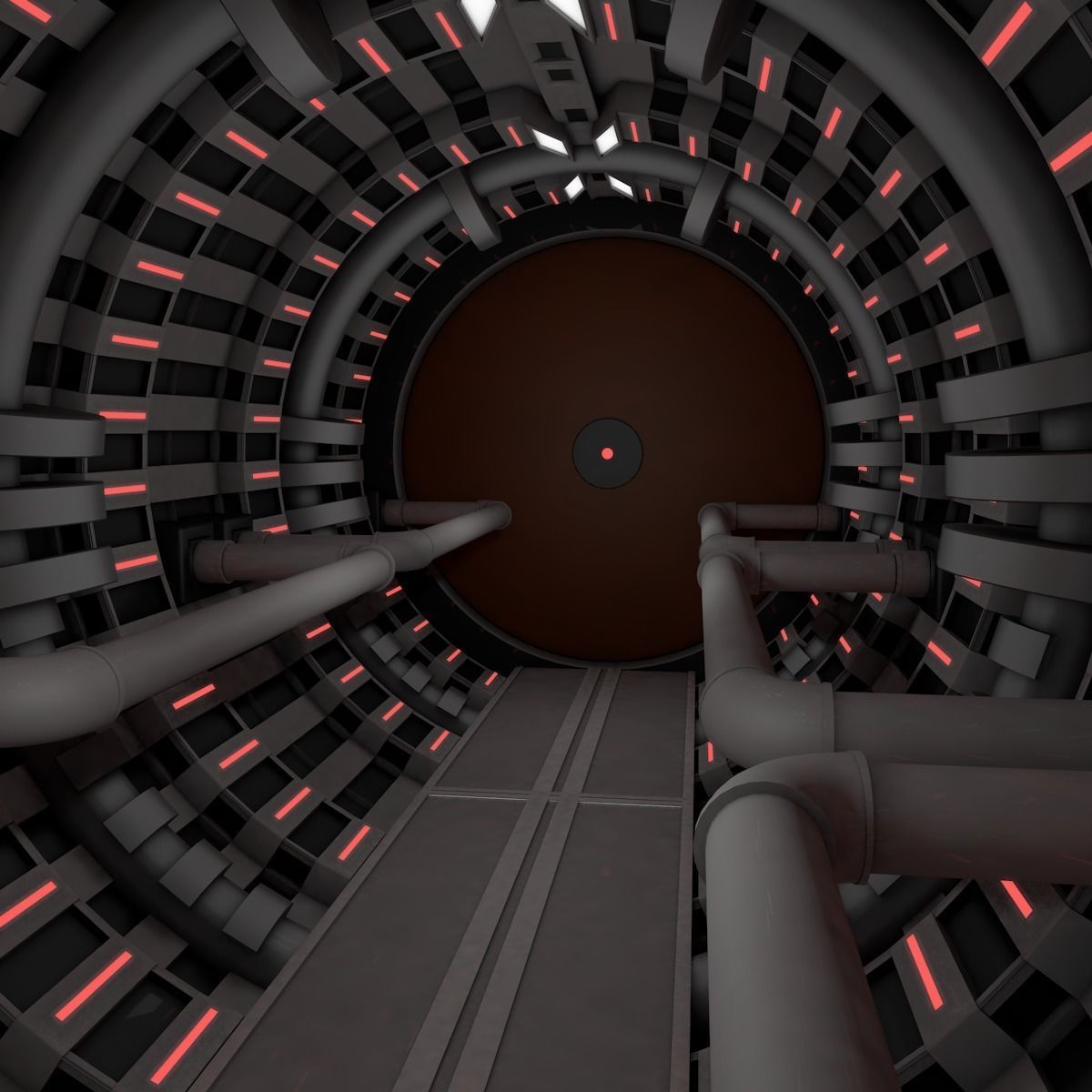 Sci Fi  Spaceship Corridor  3D model_4