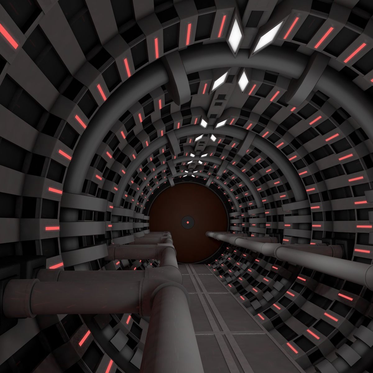 Sci Fi  Spaceship Corridor  3D model_2