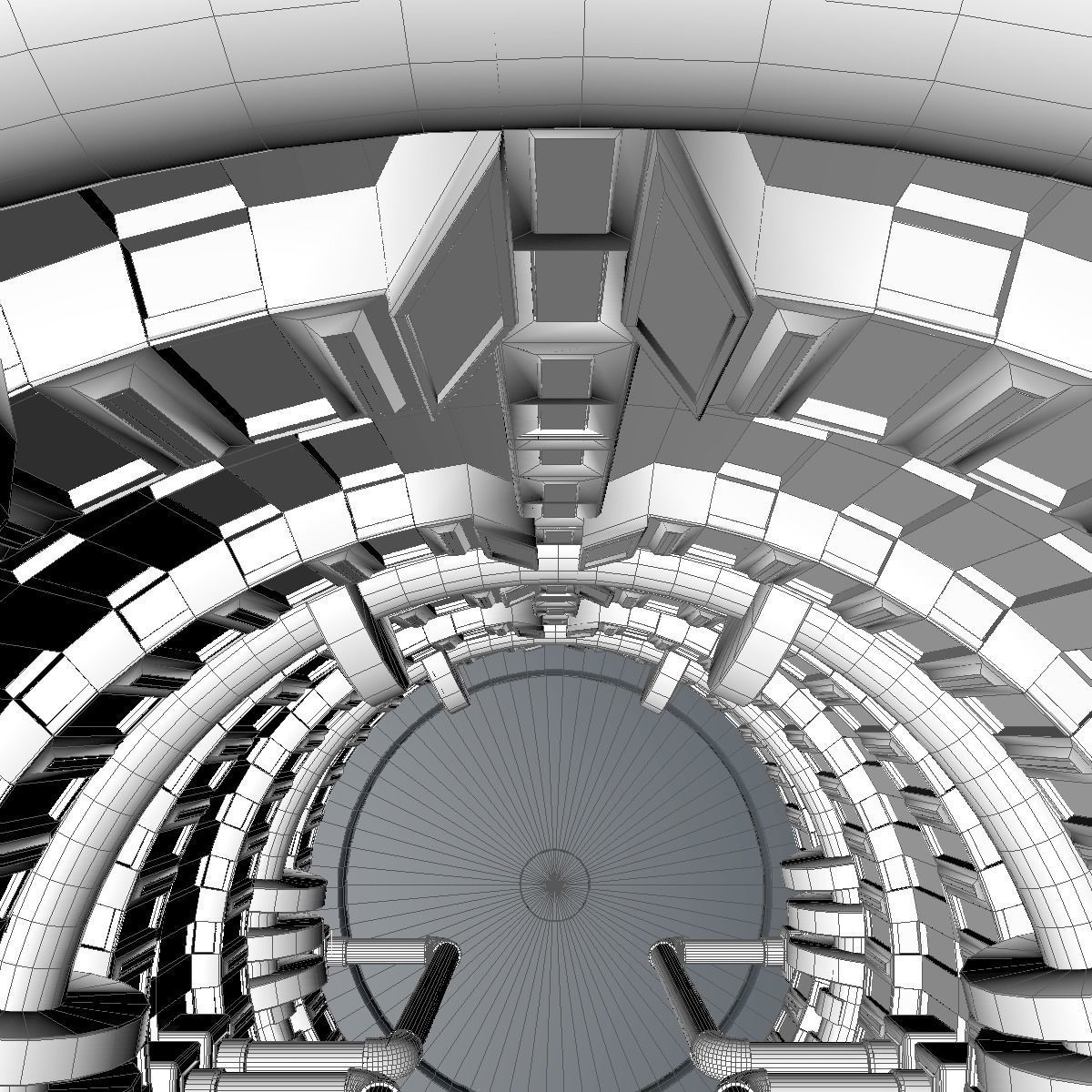 Sci Fi  Spaceship Corridor  3D model_14