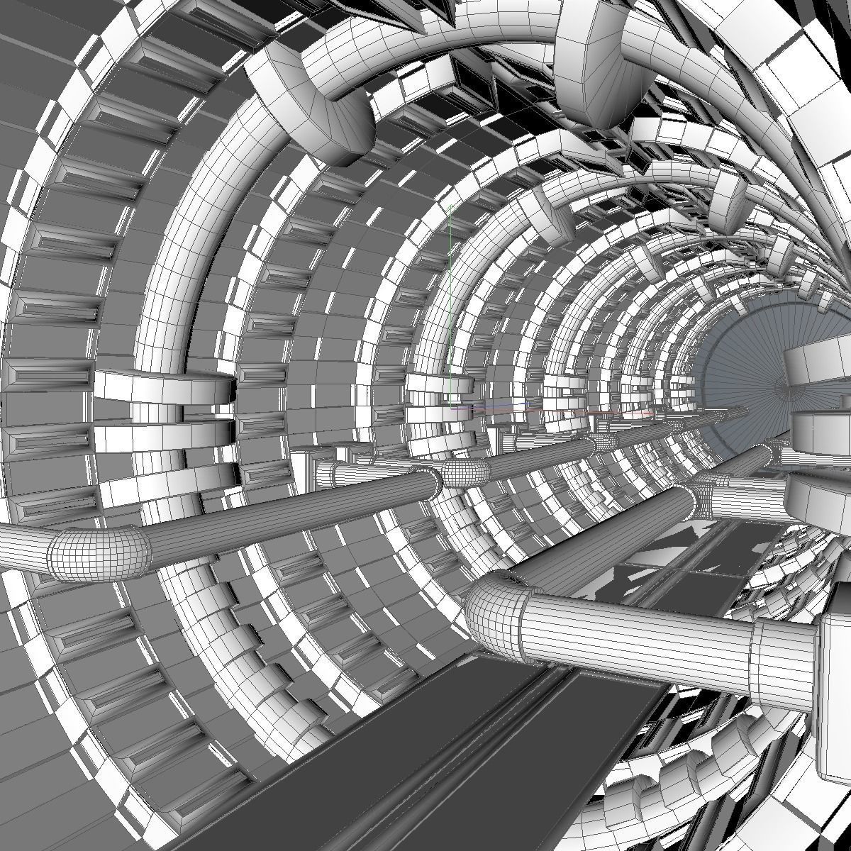 Sci Fi  Spaceship Corridor  3D model_9