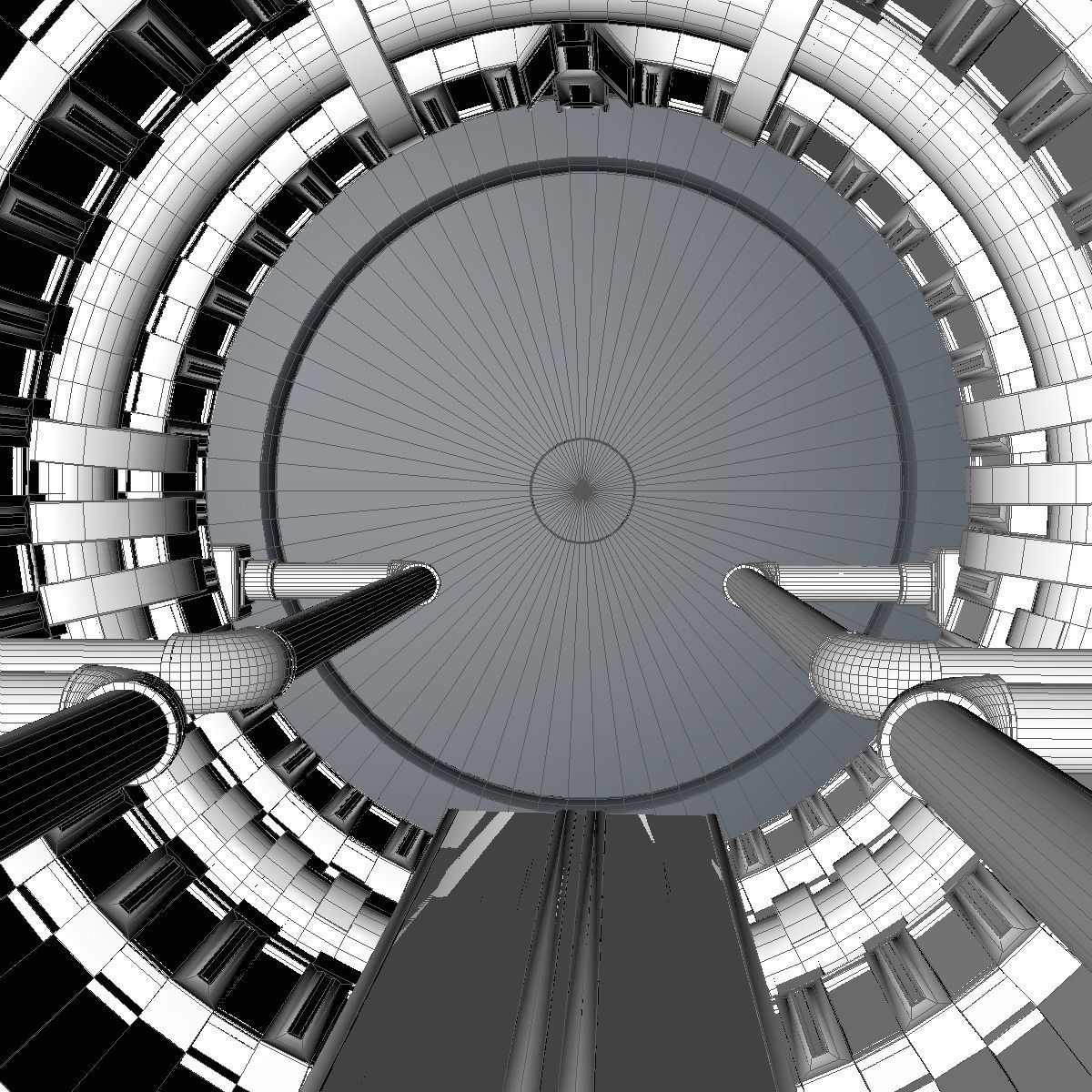 Sci Fi  Spaceship Corridor  3D model_15