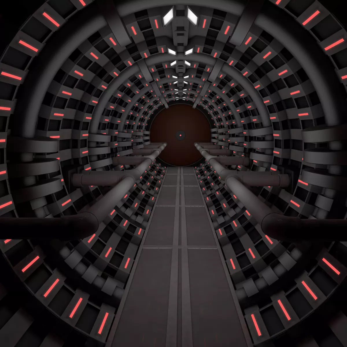 Sci Fi  Spaceship Corridor  3D model_0