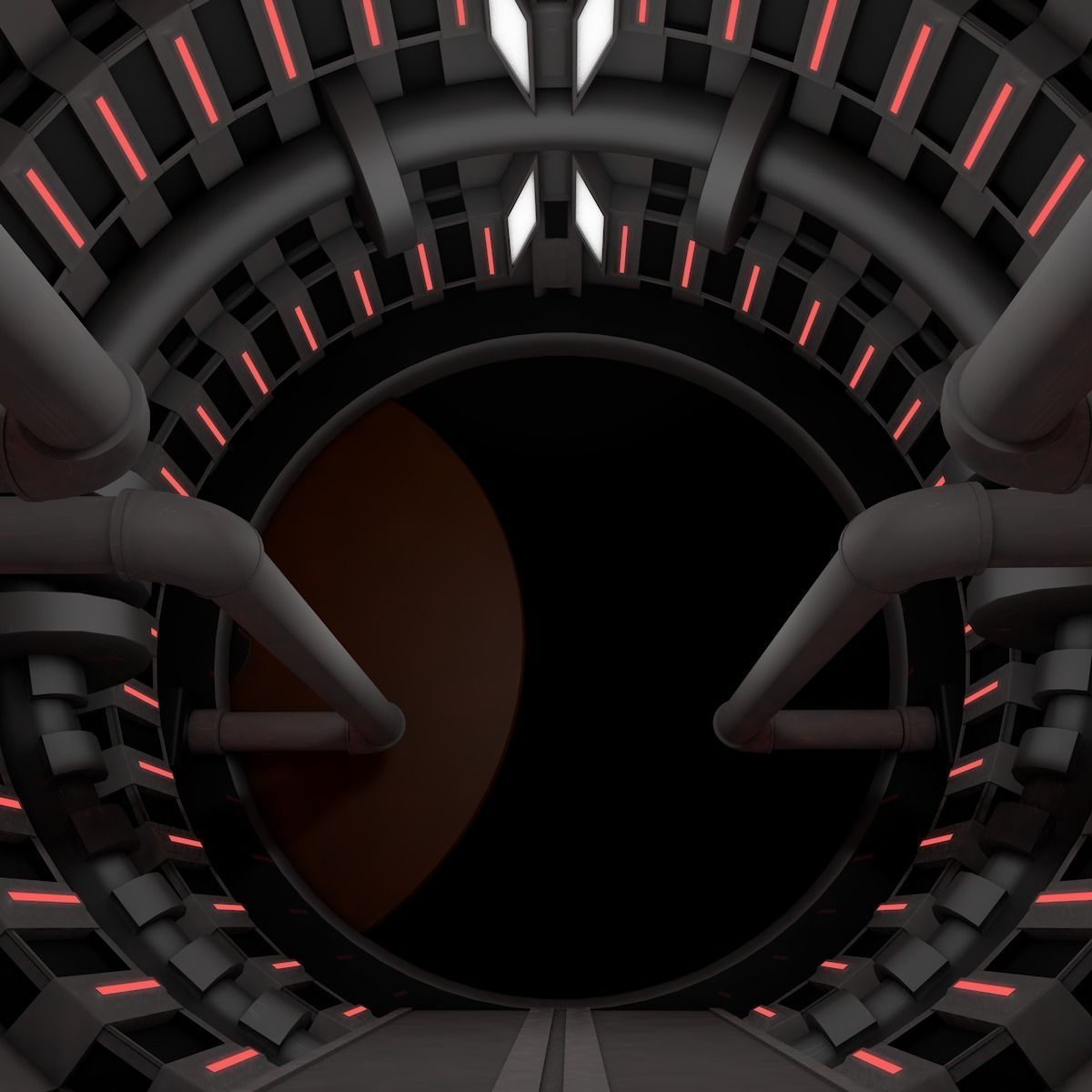 Sci Fi  Spaceship Corridor  3D model_6