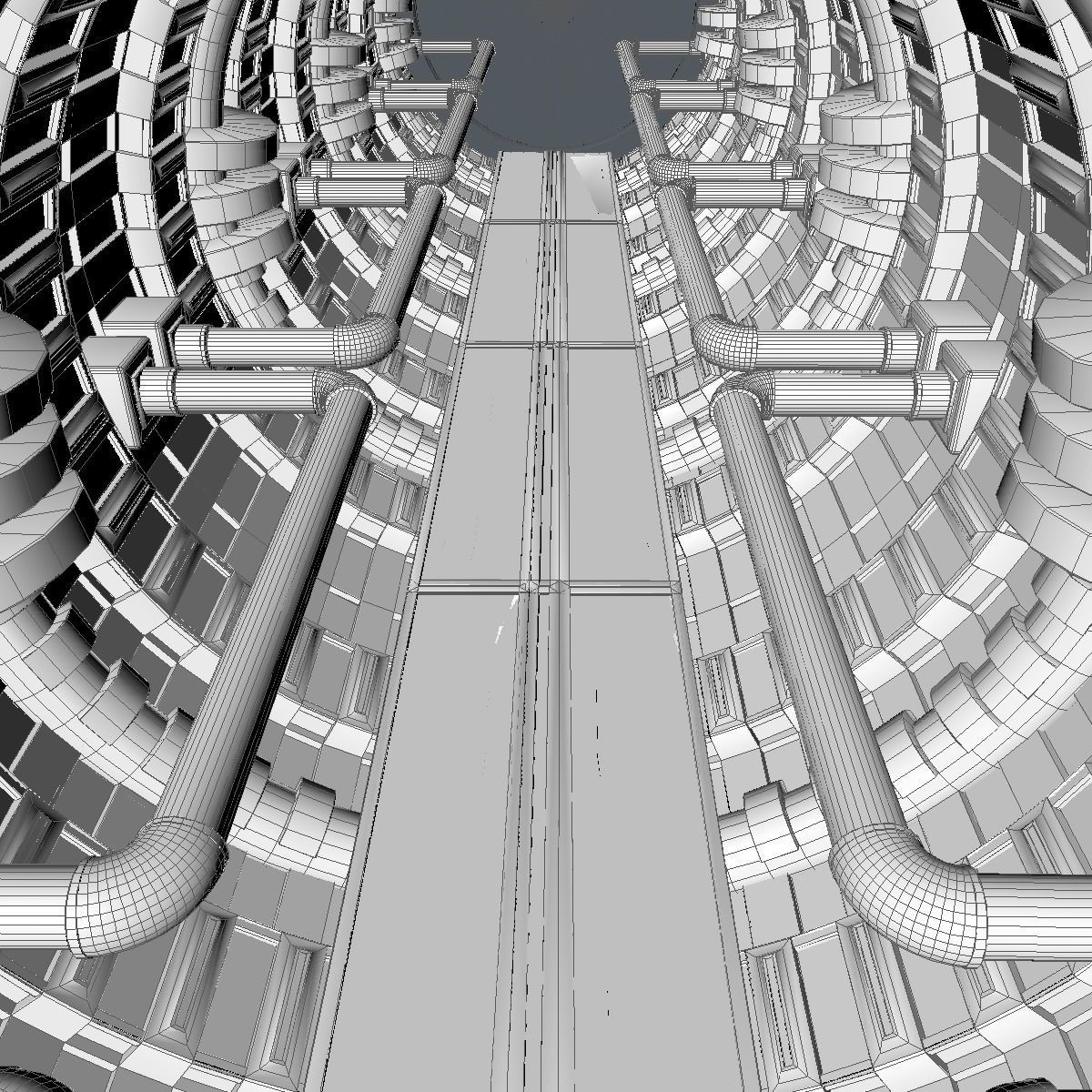 Sci Fi  Spaceship Corridor  3D model_11
