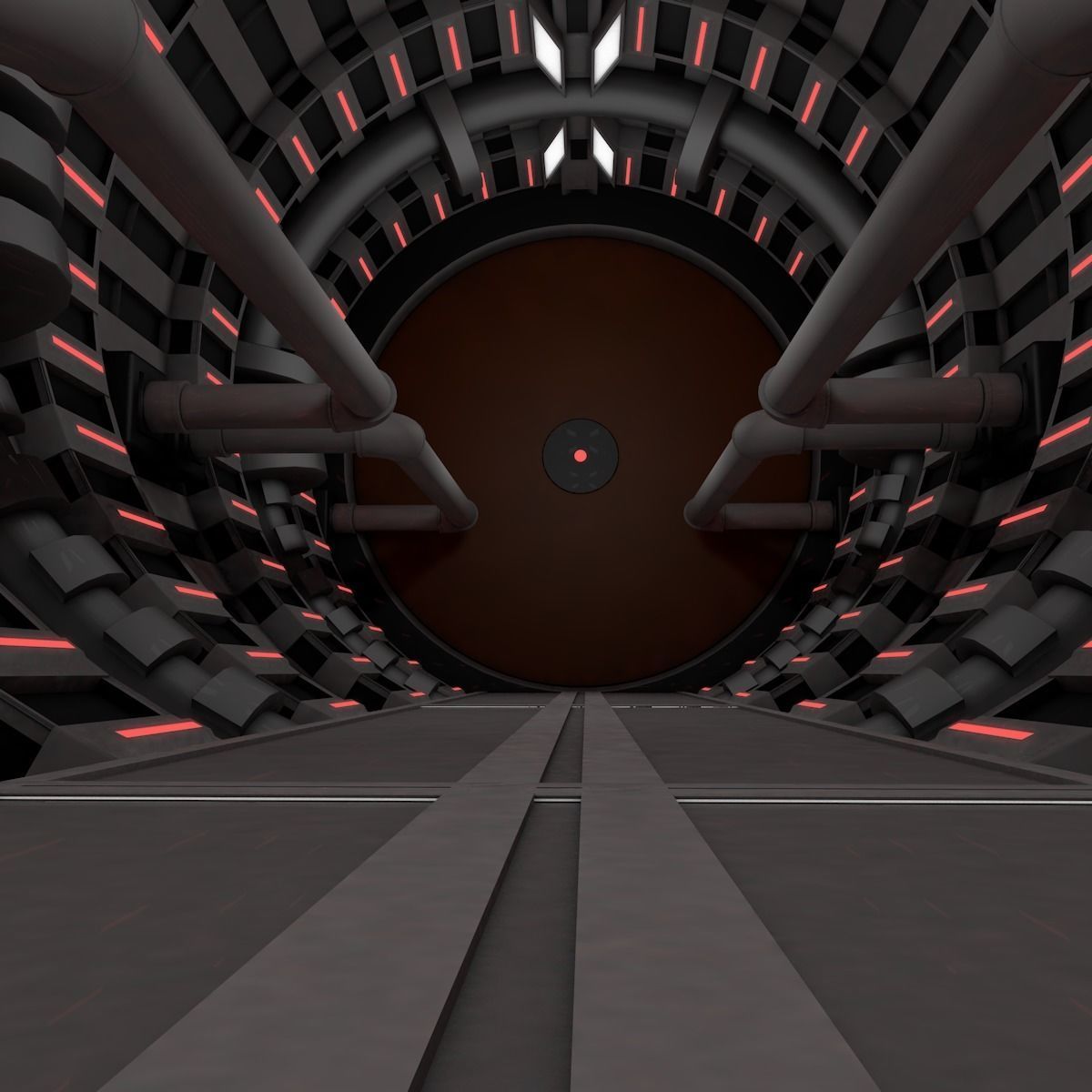 Sci Fi  Spaceship Corridor  3D model_5