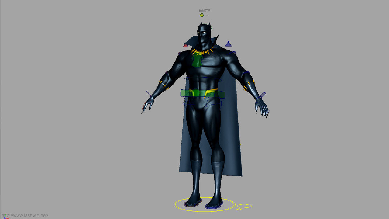 Black Panther Rig - Legacy Free 3D model_24