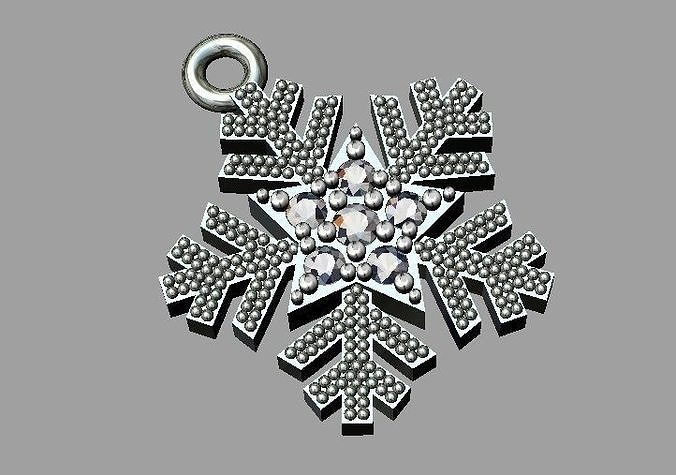 Snowflake Pendant 3D print model
