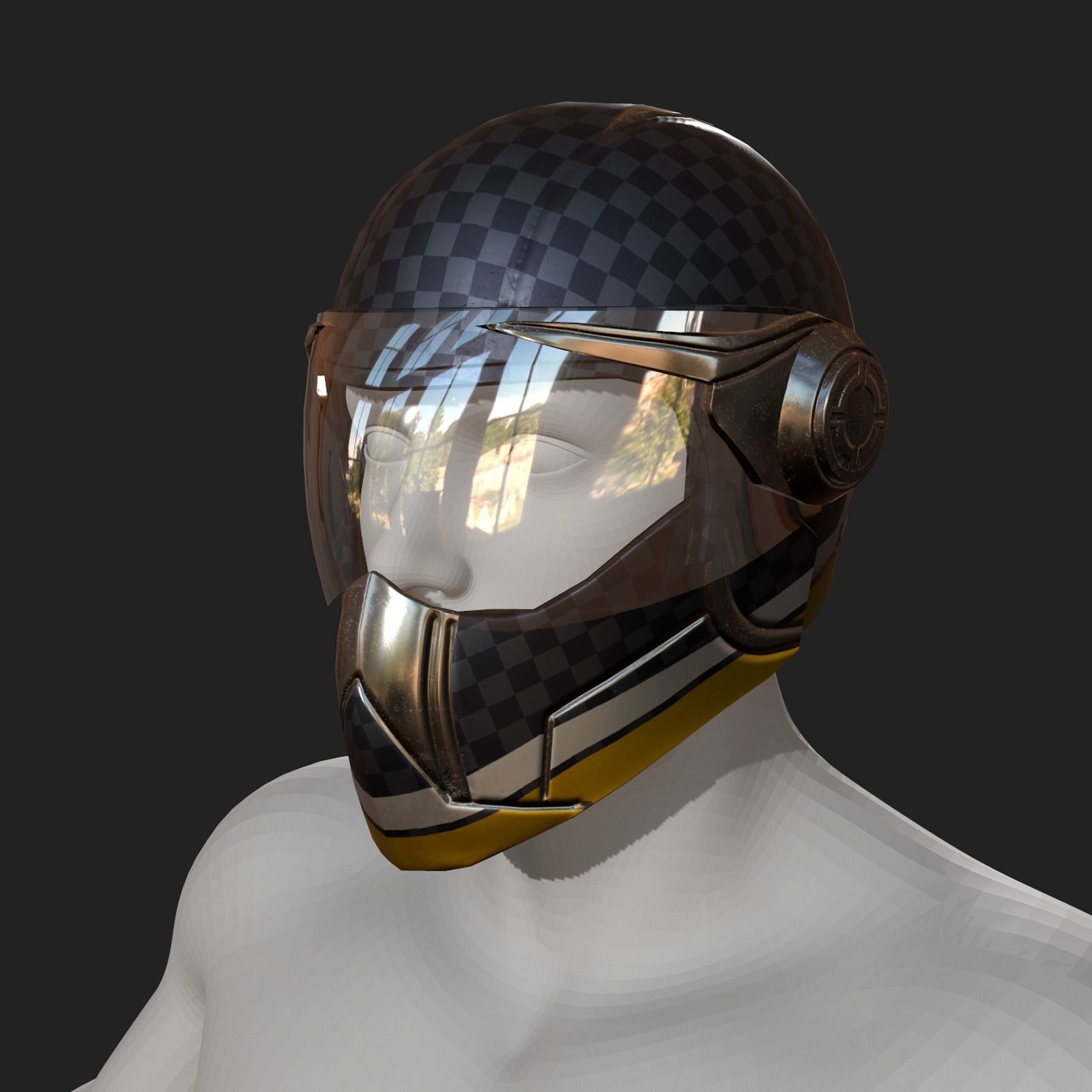 Helmet scifi military combat racer Generic sport scifi human 3d  Low-poly 3D model_6