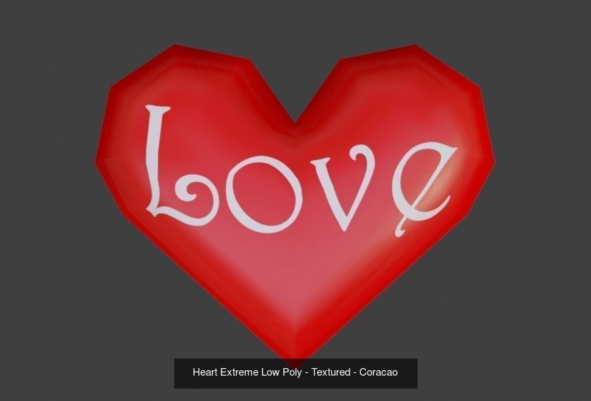 Heart Full Pack - 6 Models - High Poly to Low Poly 3D Model Collection_9