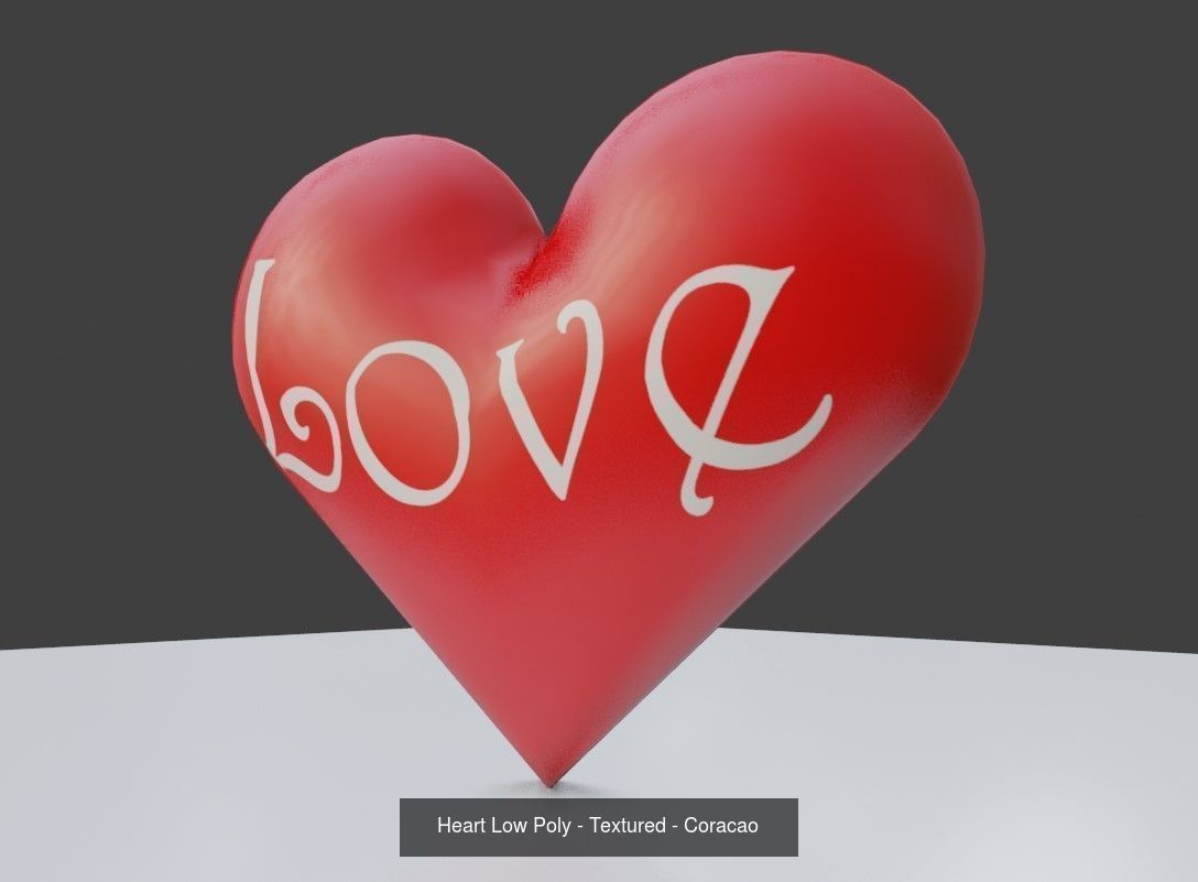 Heart Full Pack - 6 Models - High Poly to Low Poly 3D Model Collection_11