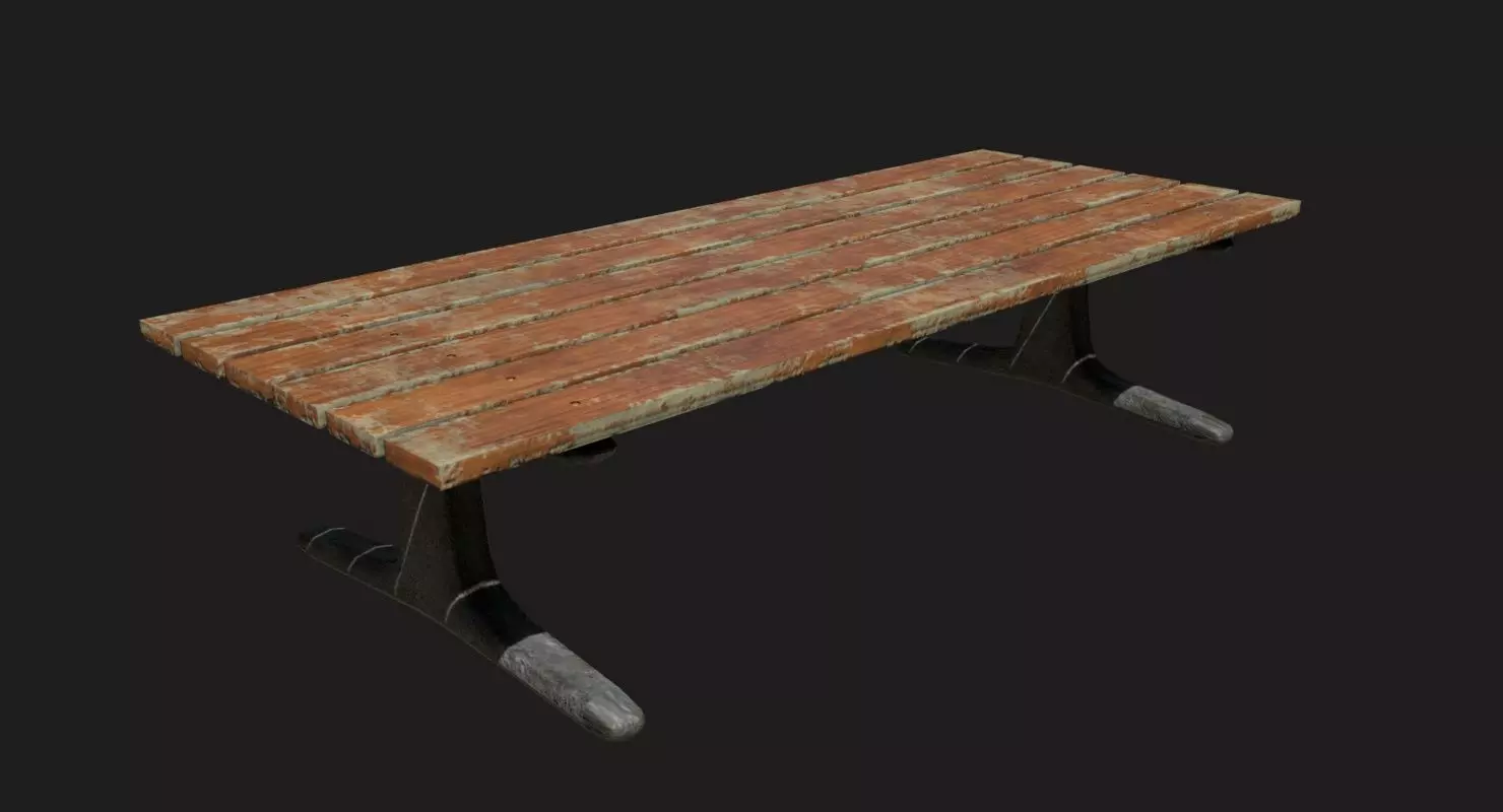 Park Bench Low-poly 3D model