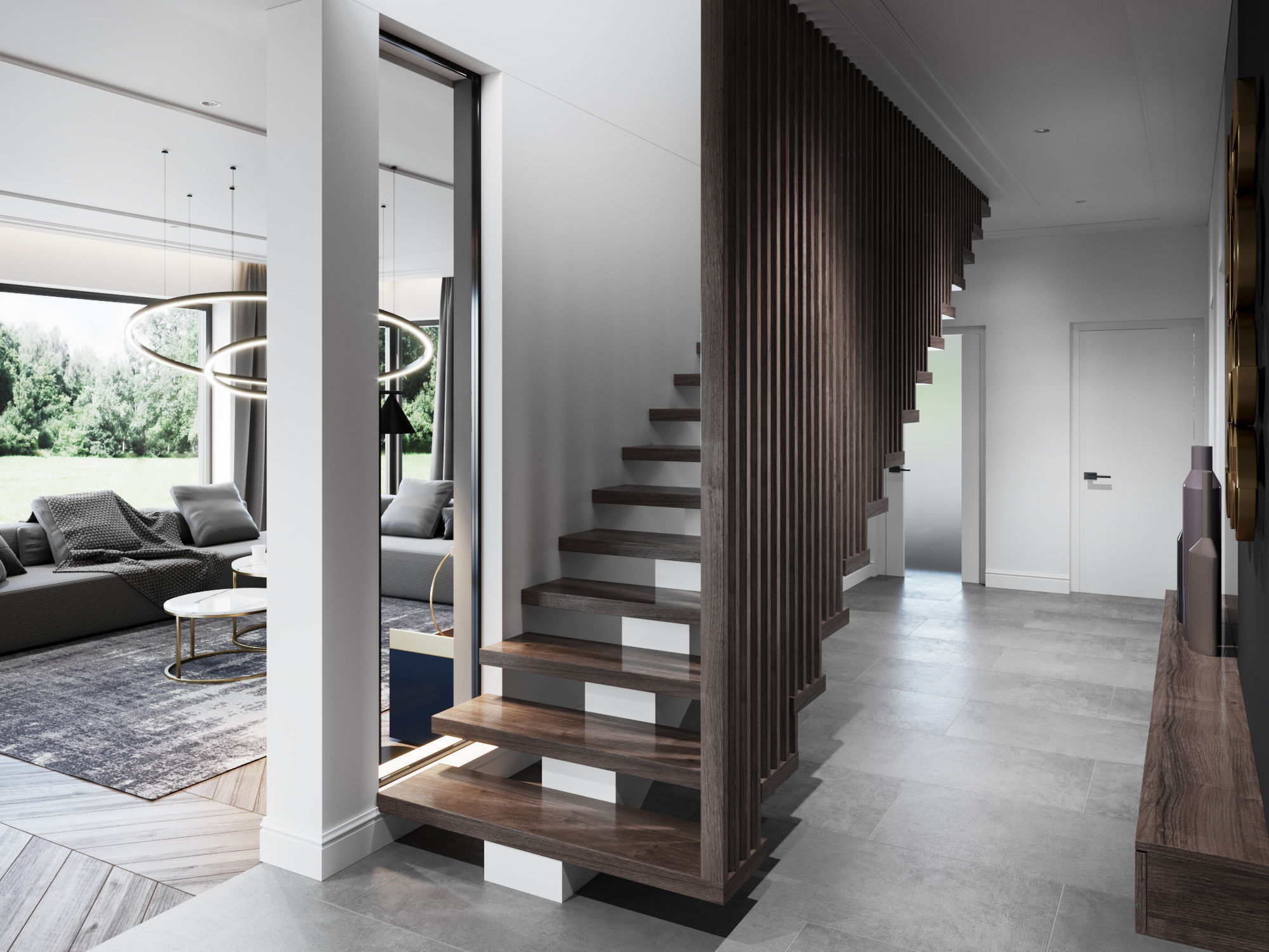 Living Room and Kitchen Scene for Cinema 4D and Corona Renderer 3D model_4